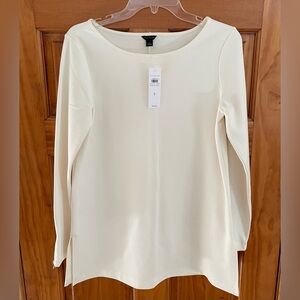 NWT Ann Taylor Cream Long Sleeve Top Tunic size S